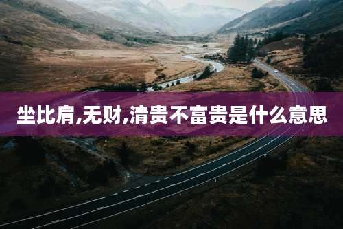 坐比肩,无财,清贵不富贵是什么意思