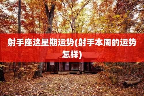 射手座这星期运势(射手本周的运势怎样)