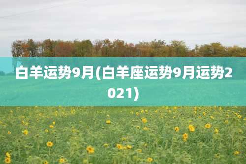 白羊运势9月(白羊座运势9月运势2021)
