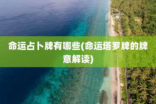 命运占卜牌有哪些(命运塔罗牌的牌意解读)