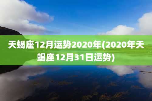 天蝎座12月运势2020年(2020年天蝎座12月31日运势)