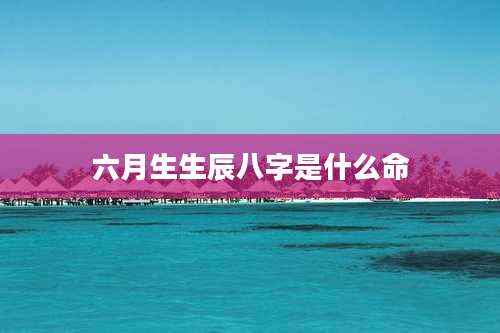 六月生生辰八字是什么命