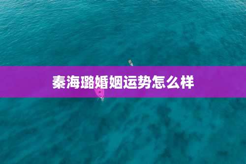 秦海璐婚姻运势怎么样