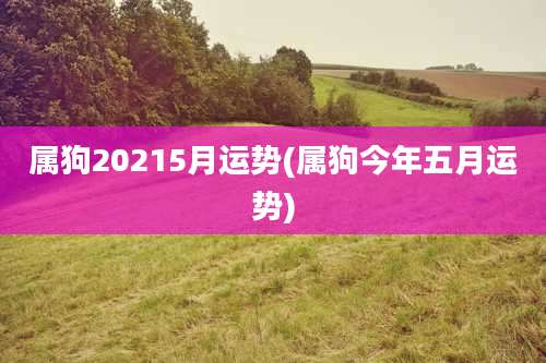 属狗20215月运势(属狗今年五月运势)