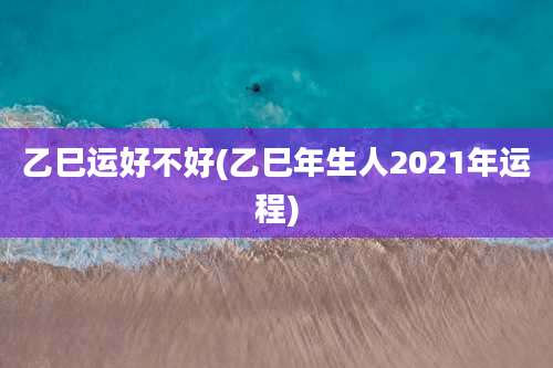乙巳运好不好(乙巳年生人2021年运程)