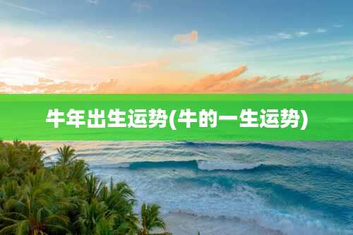 牛年出生运势(牛的一生运势)