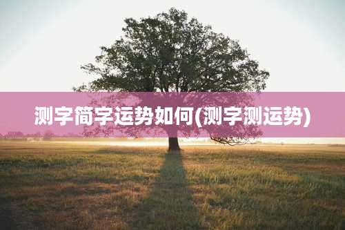 测字简字运势如何(测字测运势)