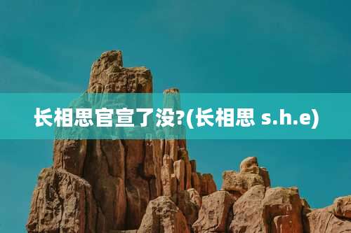 长相思官宣了没?(长相思 s.h.e)