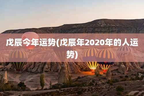 戊辰今年运势(戊辰年2020年的人运势)