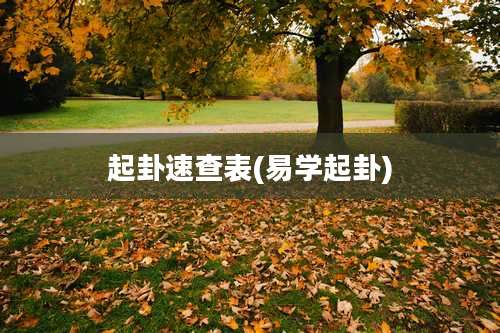 起卦速查表(易学起卦)