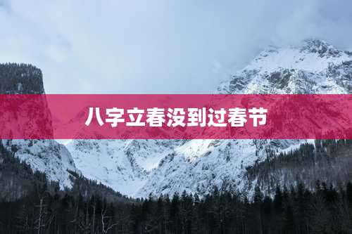 八字立春没到过春节
