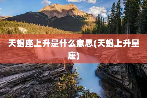 天蝎座上升是什么意思(天蝎上升星座)