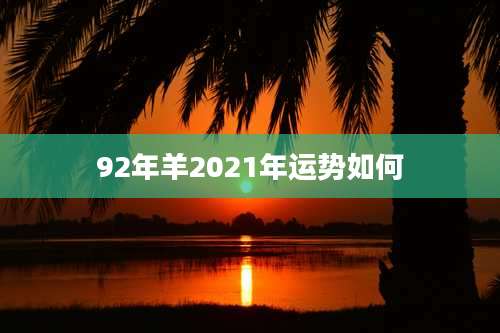 92年羊2021年运势如何