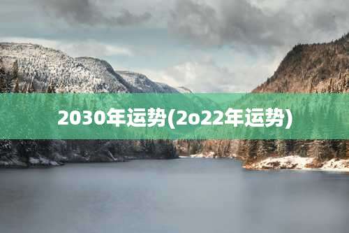 2030年运势(2o22年运势)