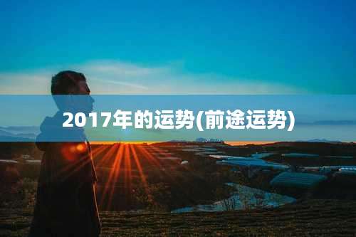 2017年的运势(前途运势)