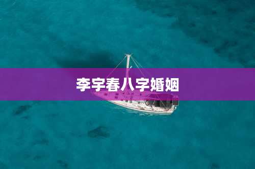 李宇春八字婚姻