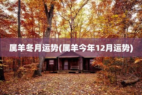 属羊冬月运势(属羊今年12月运势)