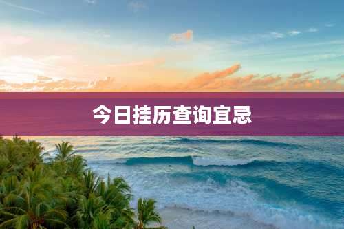 今日挂历查询宜忌