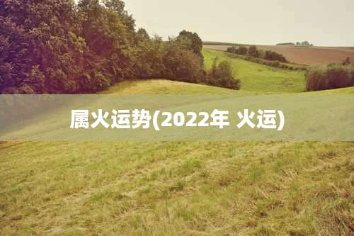 属火运势(2022年 火运)