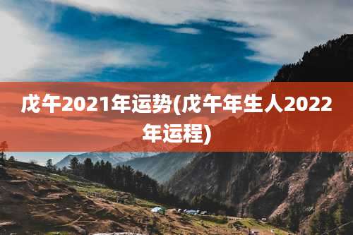 戊午2021年运势(戊午年生人2022年运程)