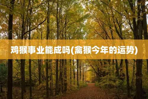 鸡猴事业能成吗(禽猴今年的运势)