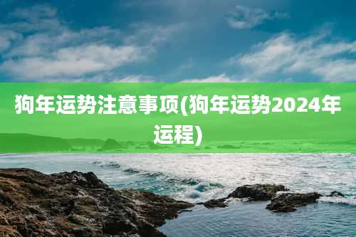 狗年运势注意事项(狗年运势2024年运程)