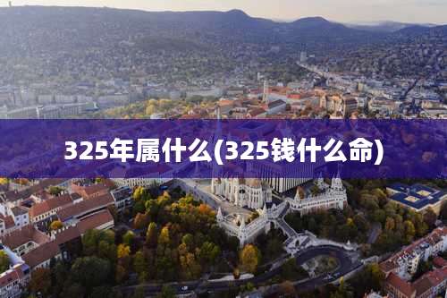 325年属什么(325钱什么命)