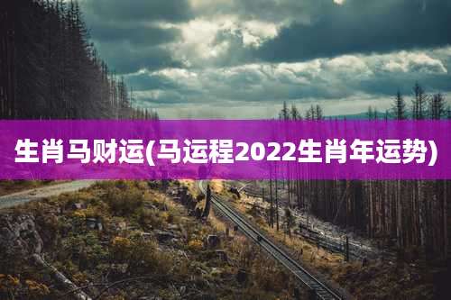 生肖马财运(马运程2022生肖年运势)