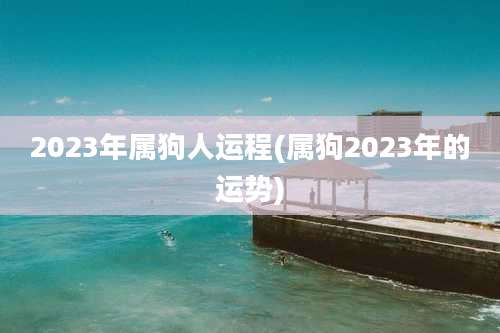 2023年属狗人运程(属狗2023年的运势)