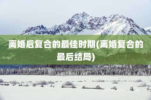 离婚后复合的最佳时期(离婚复合的最后结局)