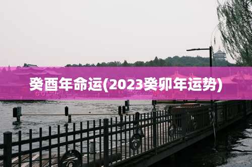 癸酉年命运(2023癸卯年运势)