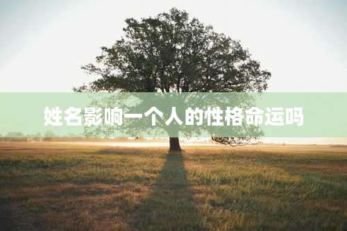 姓名影响一个人的性格命运吗