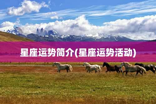 星座运势简介(星座运势活动)