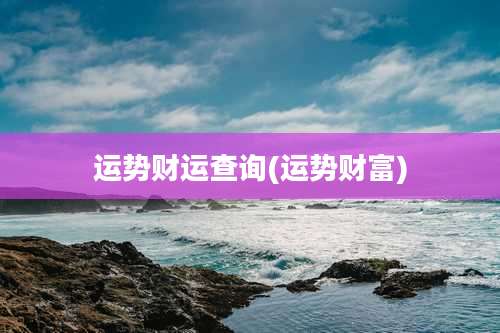 运势财运查询(运势财富)