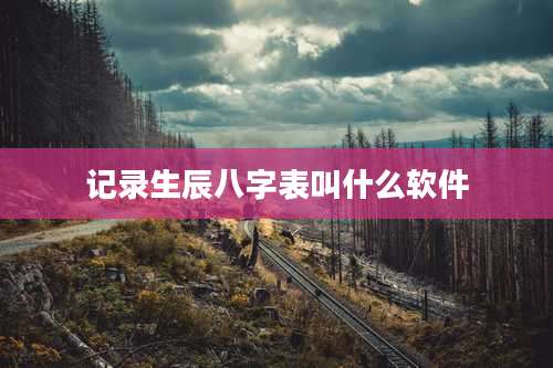 记录生辰八字表叫什么软件
