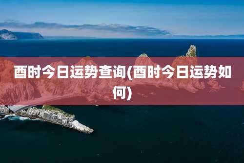 酉时今日运势查询(酉时今日运势如何)