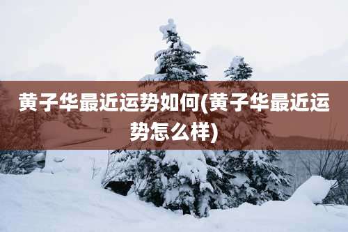 黄子华最近运势如何(黄子华最近运势怎么样)