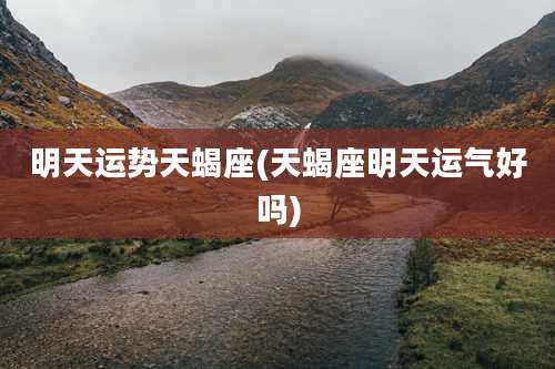 明天运势天蝎座(天蝎座明天运气好吗)