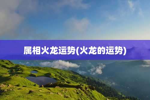 属相火龙运势(火龙的运势)