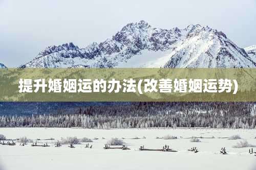 提升婚姻运的办法(改善婚姻运势)