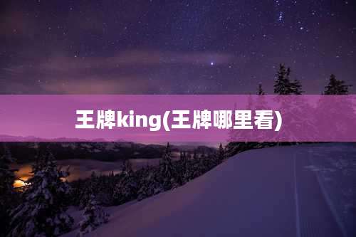 王牌king(王牌哪里看)
