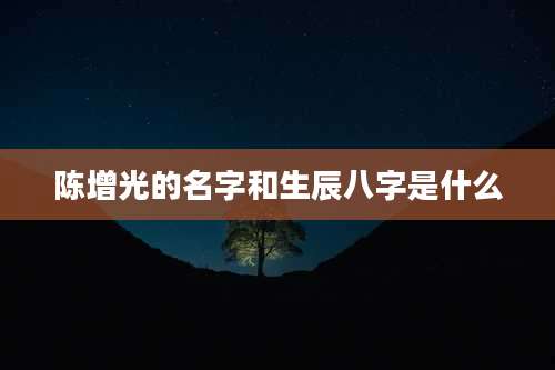 陈增光的名字和生辰八字是什么