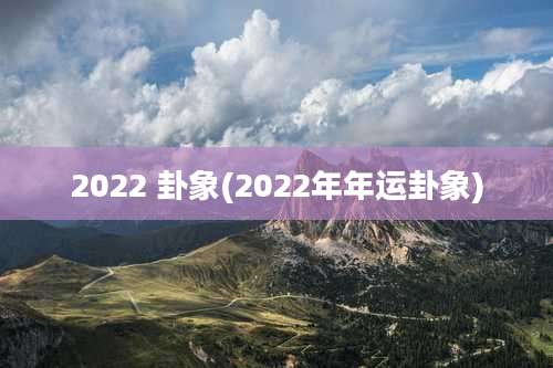2022 卦象(2022年年运卦象)