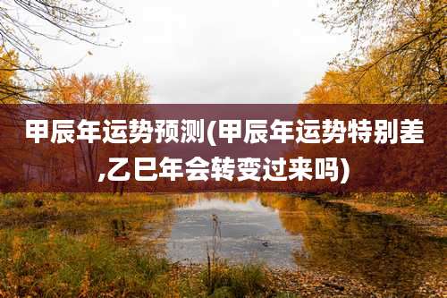 甲辰年运势预测(甲辰年运势特别差,乙巳年会转变过来吗)