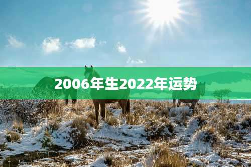 2006年生2022年运势