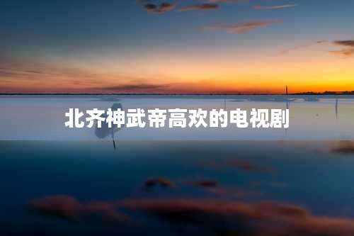 北齐神武帝高欢的电视剧