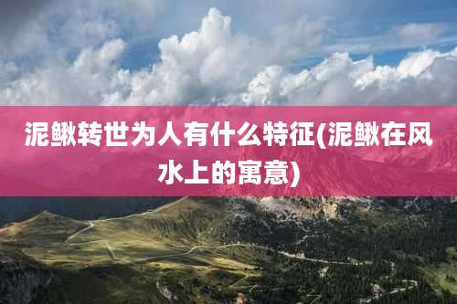 泥鳅转世为人有什么特征(泥鳅在风水上的寓意)