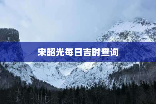 宋韶光每日吉时查询