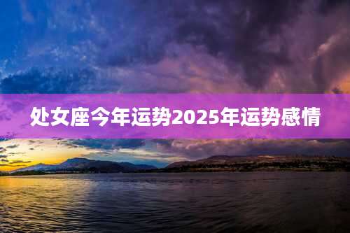处女座今年运势2025年运势感情