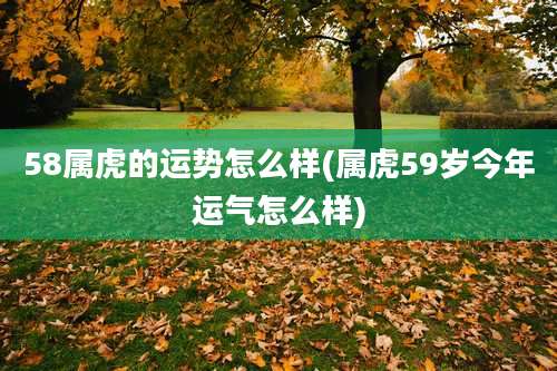 58属虎的运势怎么样(属虎59岁今年运气怎么样)